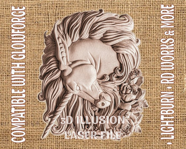 UNICORN 3d illusion & laser-ready files 3DWave.us